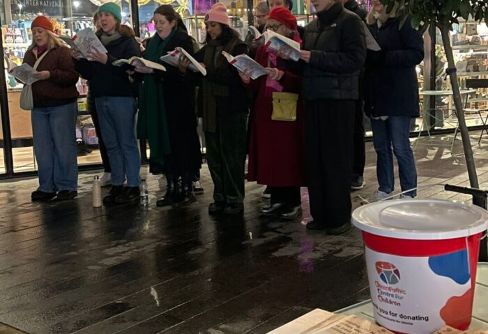 Christmas carols at Courage Yard for the Osteopathic Centre for Children